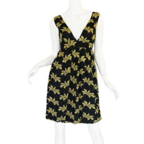 Stunning See by Chloé one shoulder Mini dress Uk 10 Beige gold bow SD553